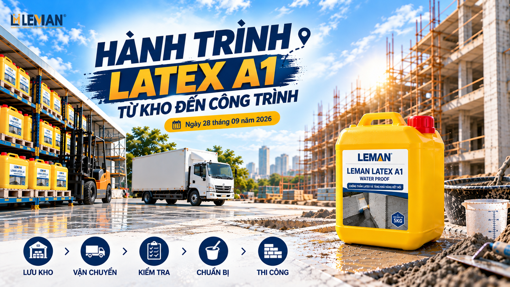 Sản Phẩm Latex LEMAN LATEX A1: Hành Trình Từ Kho Đến Công Trình