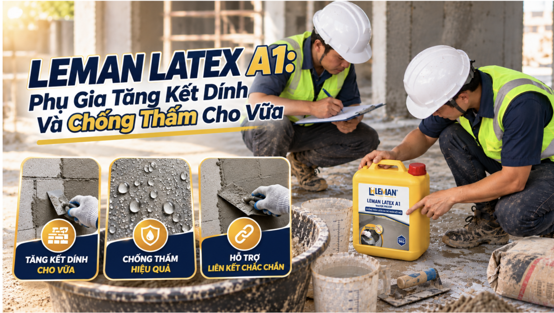 LEMAN LATEX A1: Phụ Gia Tăng Kết Dính Và Chống Thấm Cho Vữa
