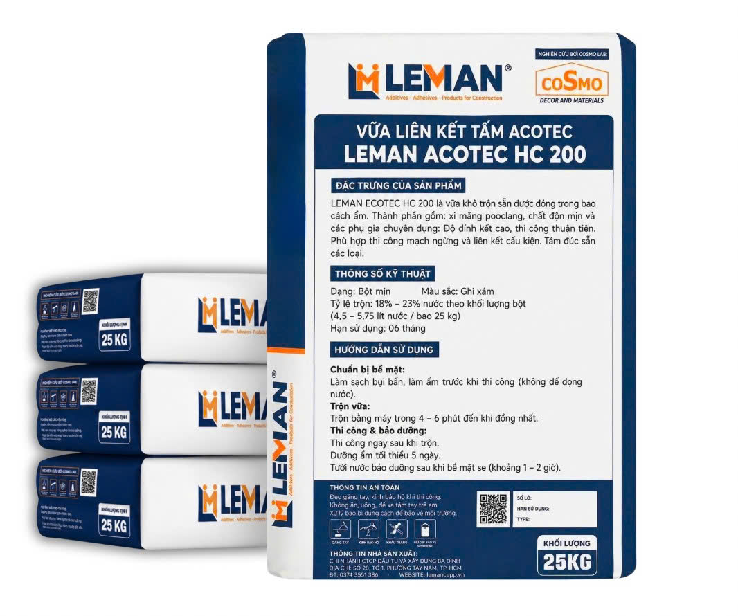 LEMAN ACOTEC HC 200 – Vữa Liên Kết Bê Tông Chuyên Dụng Cho Tấm Tường ACOTEC