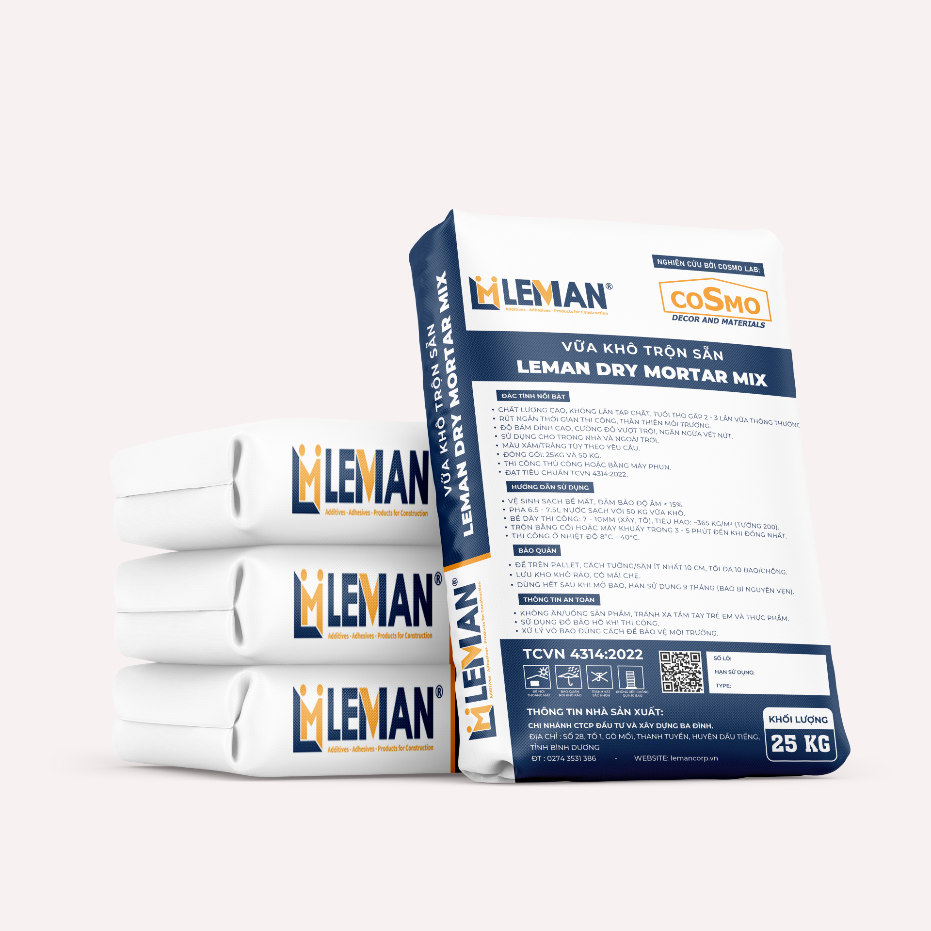 Vữa khô trộn sẵn LEMAN